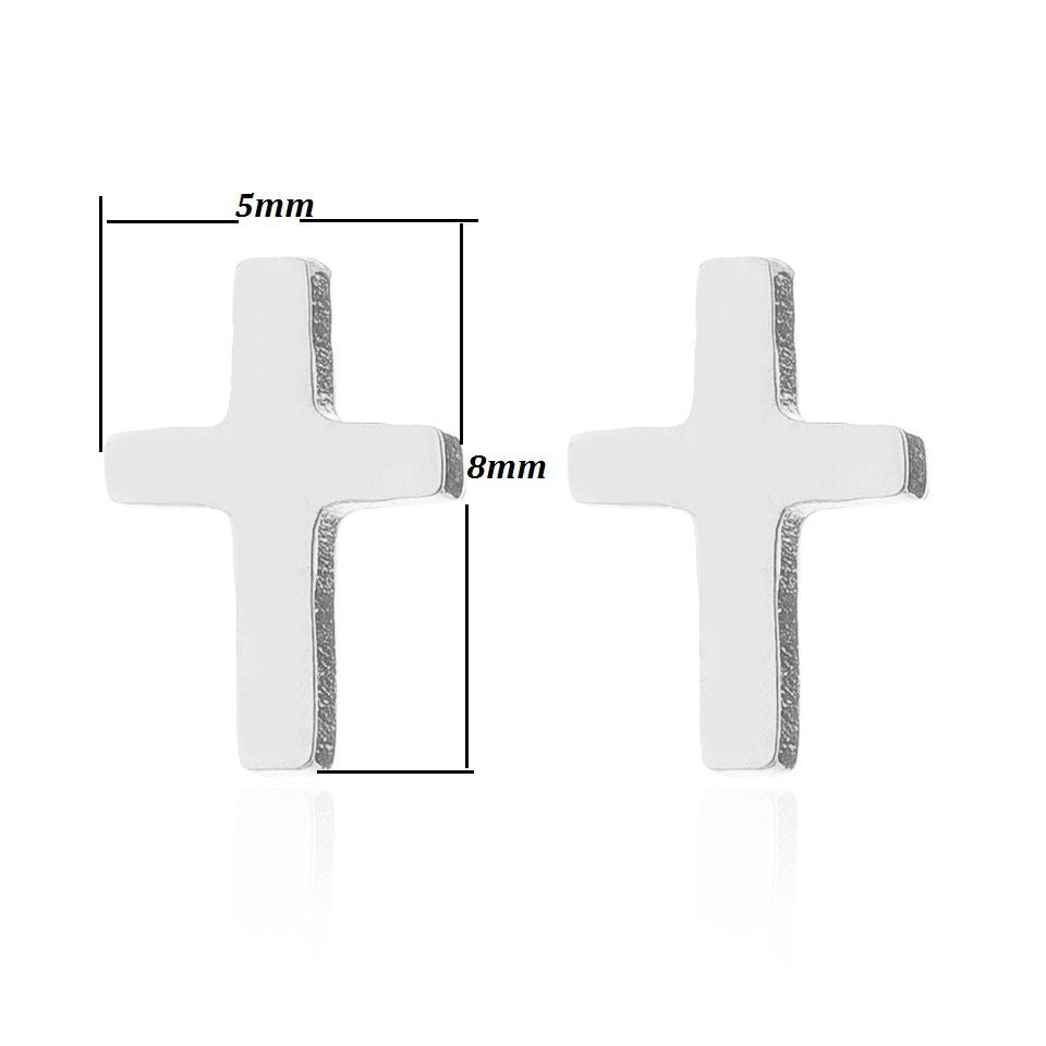 Cross Stud Earrings Women's Simple Christmas Gift Jewelry/Accessories
