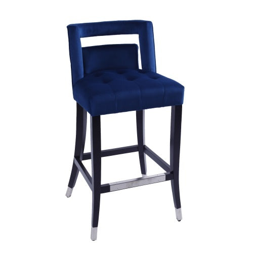 Suede Velvet Barstool With Nailheads Dining Room Chair2 Pcs Set - 30 Inch Seater Height