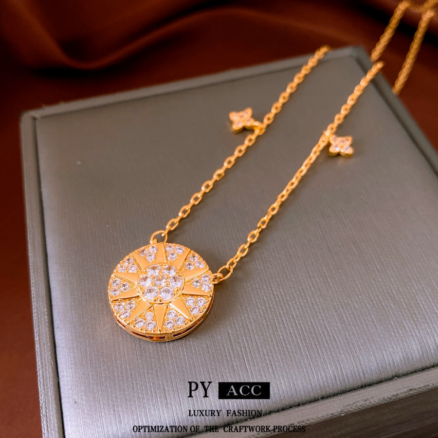 Round Pendant Necklace Fashion High-grade Clavicle Chain Fine All-match Jewelry & Accessories