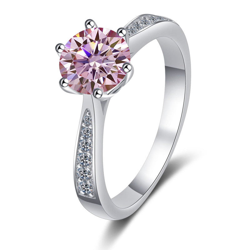 Moissanite Ring Classic Six-claw Crown S925 Sterling Silver Jewelry & Accessories