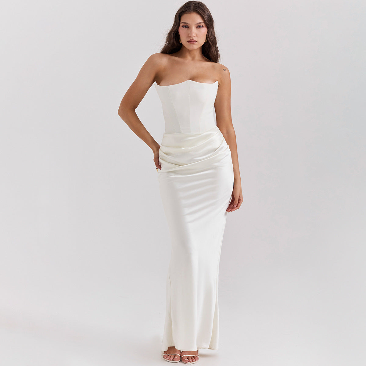 Slim Tube Top Long Dress Sexy Fashion Bandeau Backless Party Evening Dresses For Women Clothing Women's Garments Apparel / Clothing