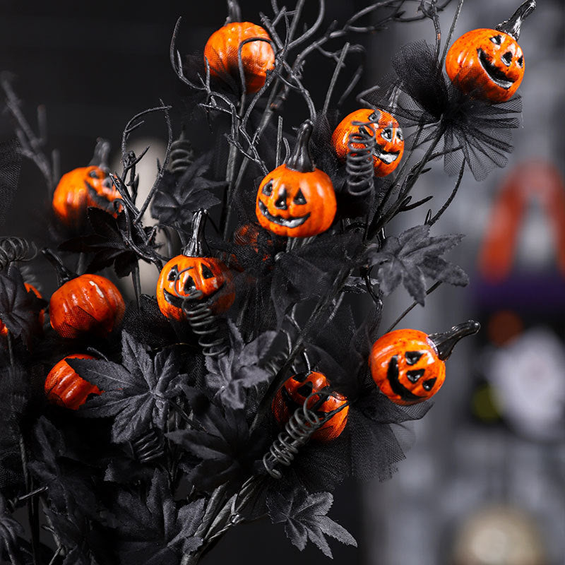 Halloween Decorations Black Horror Pumpkin Twig Cutting Bouquet Home Ornaments