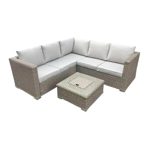 Patio Furniture Set, Waterproof Outdoor Furniture With Coffee Table,3 Seater For Porch Balcony, Brown Outdoor Garden Patio Furniture