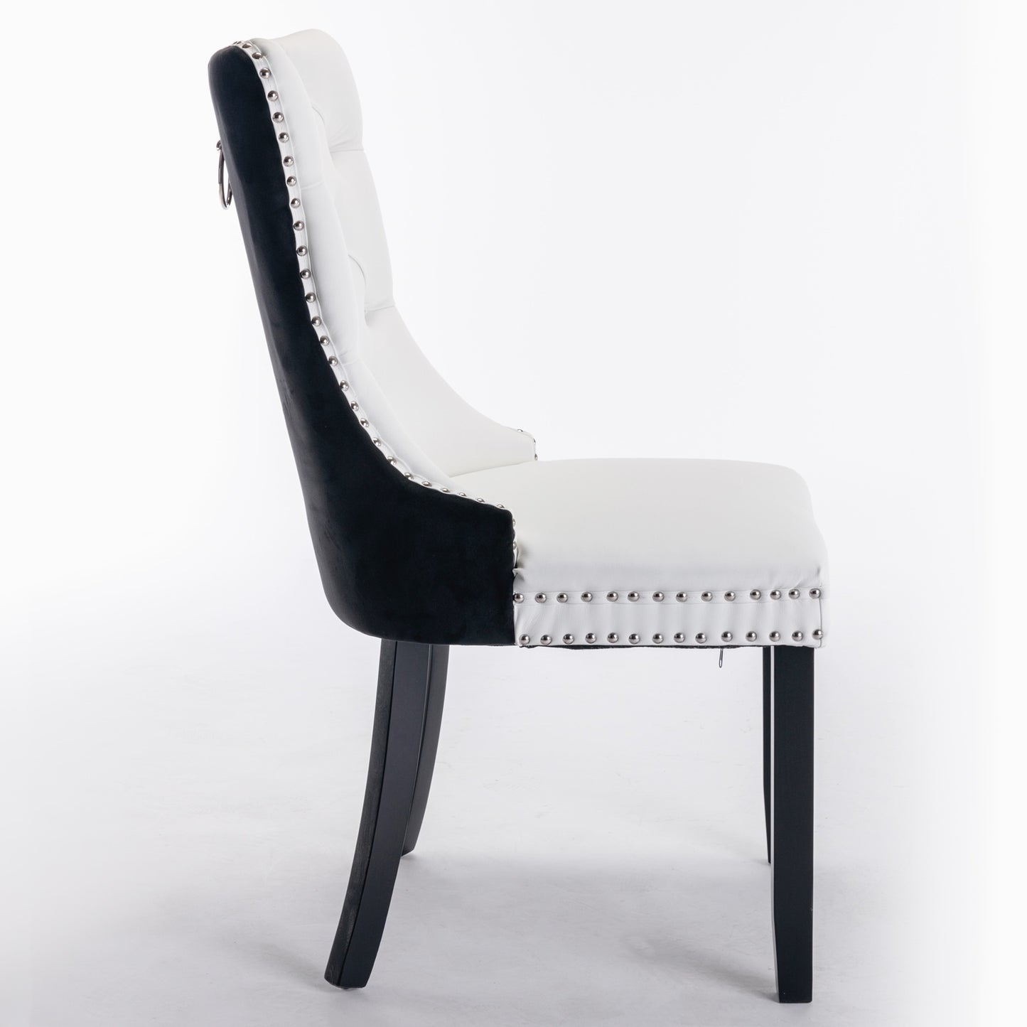 A&A Furniture Nikki Modern Tufted Solid Wood PU Velvet Chair
