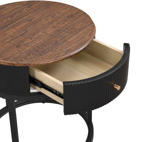 Round Bedside Table With Drawers Furniture