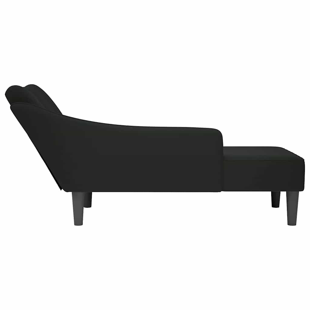 vidaXL Chaise Lounge with Right Armrest – Black Velvet Furniture
