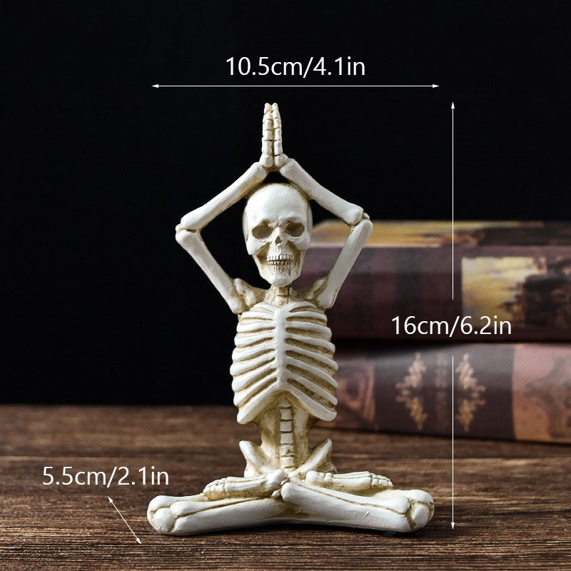 Halloween Horror Desktop Decoration Resin Ornaments Feature Modeling Yoga Skull Skeleton Home Ornaments