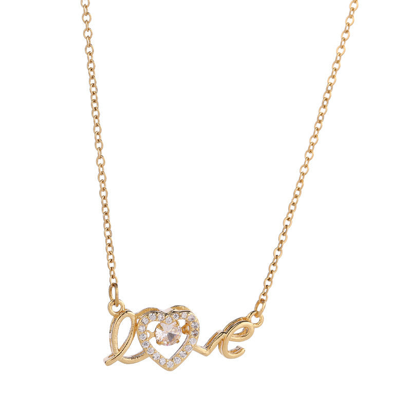 Titanium Steel Love Necklace – Fashionable Clavicle Chain for Women, Perfect Gift for Valentine's Day, Anniversary & Special Occasions