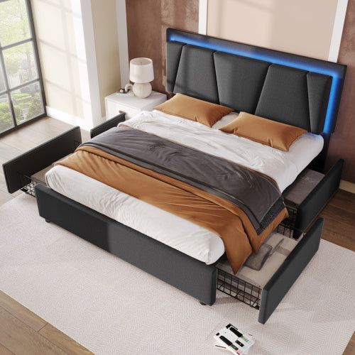 Wooden Storage Bed Bed Frame Size 160cmx200cm