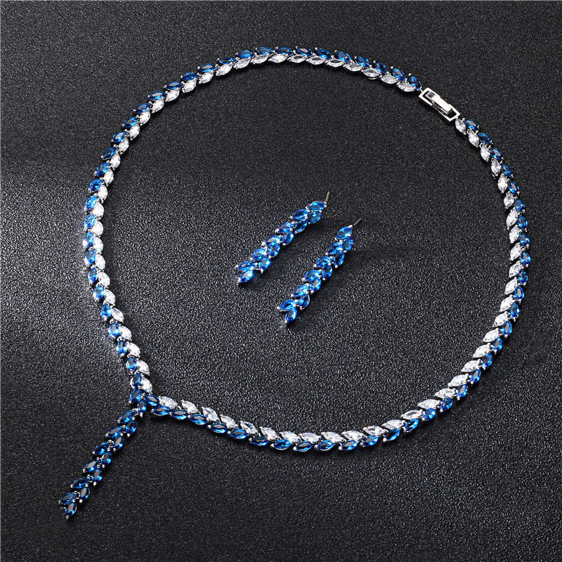 Ensemble de bijoux de boucles d'oreilles de mariage pour mariée Ensemble de bijoux