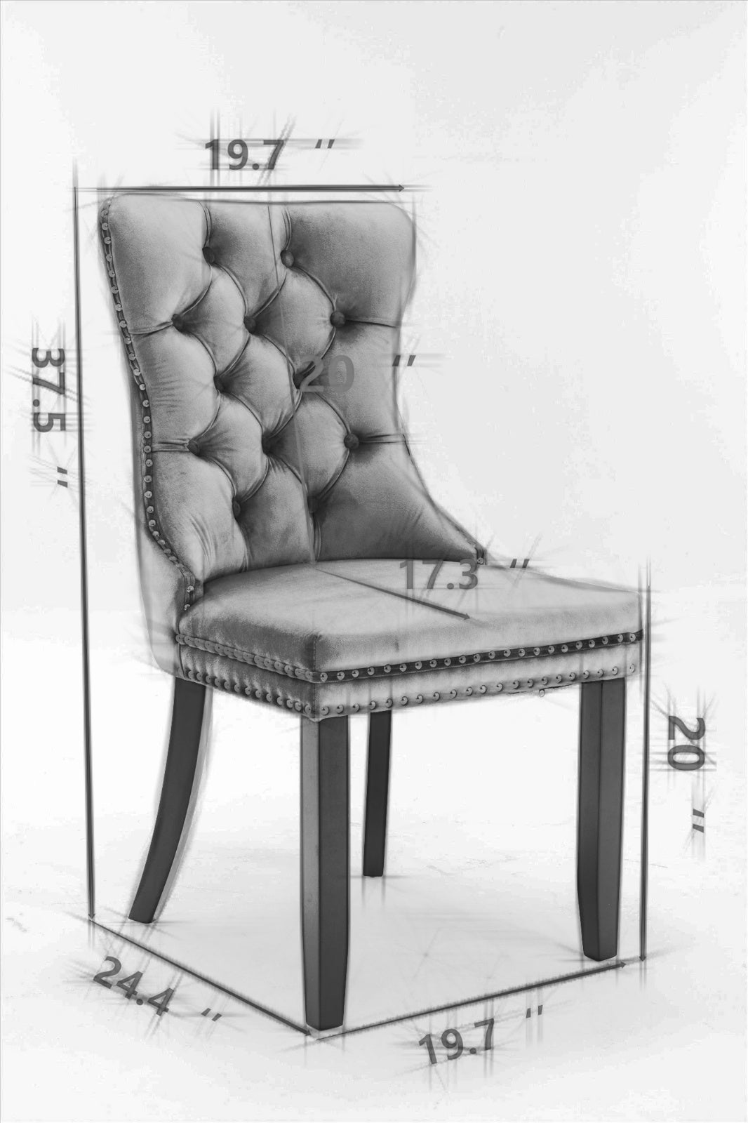 A&A Furniture Nikki Modern Tufted Solid Wood PU Velvet Chair