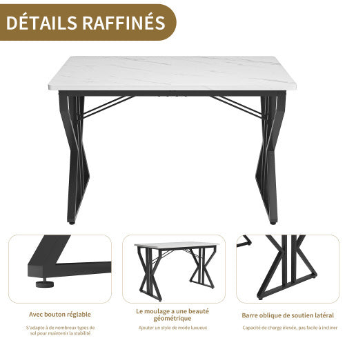 Fiberboard Metal Base Dining Table