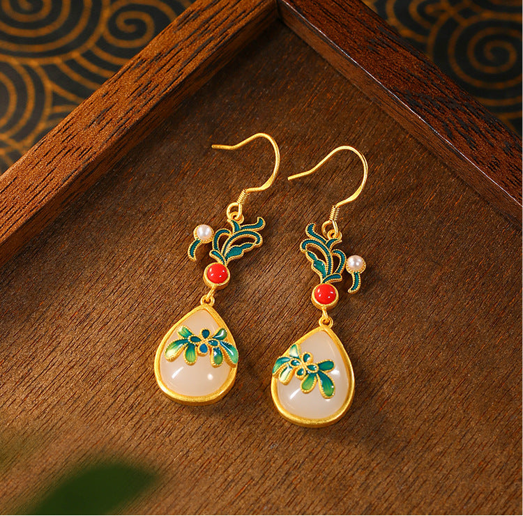 925 Silver Needle Mori Style Japanese-style Retro Thin Earrings Jewelry/Accessories