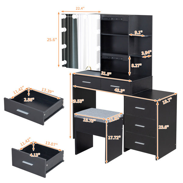 Black Dressing Table Set