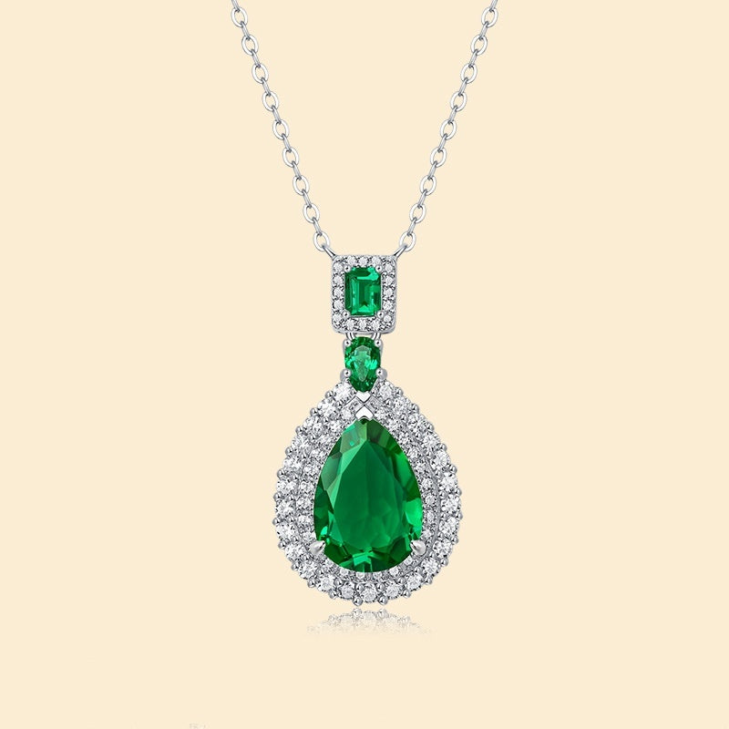 S925 Silver Reverie Pendant With Chain Cultivation Emerald Necklace Jewelry & Accessories