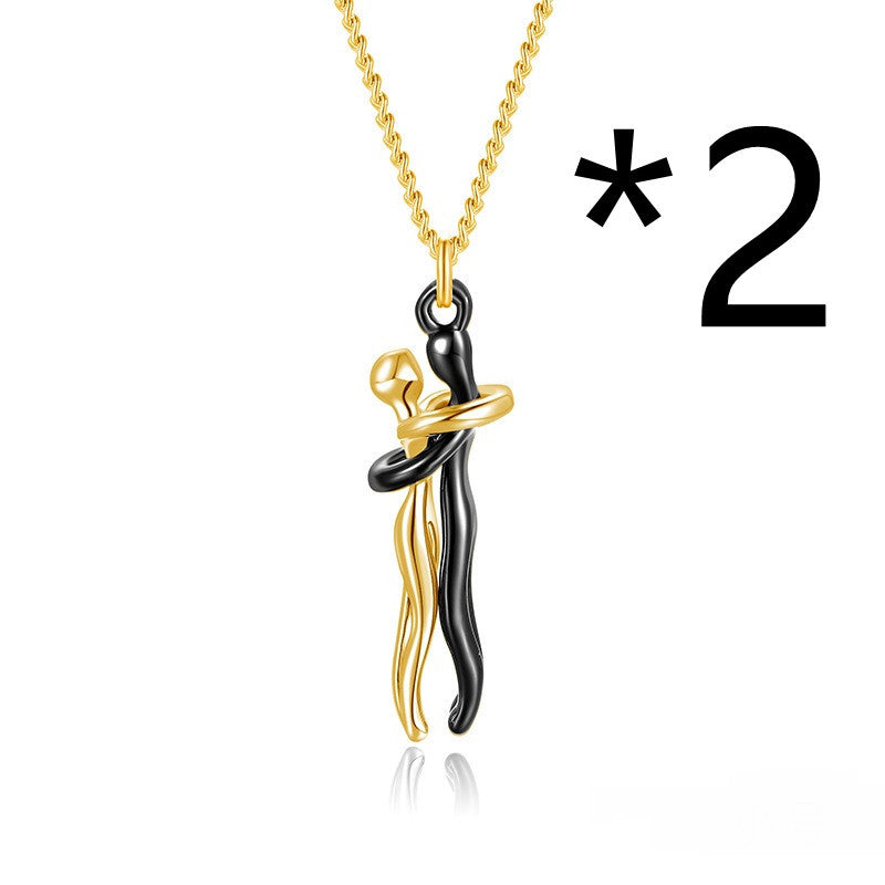 Collier avec pendentif en forme de cœur pour couple, idéal pour un anniversaire, la Saint-Valentin, style punk ou streetwear