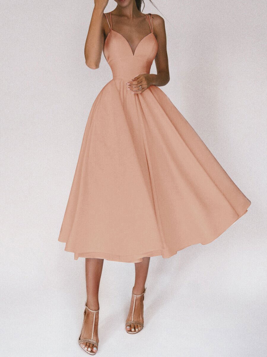 Sexy V-neck Suspender Dress Summer Fashion A-Line Long Dresses For Women's Garments Apparel / Clothing
