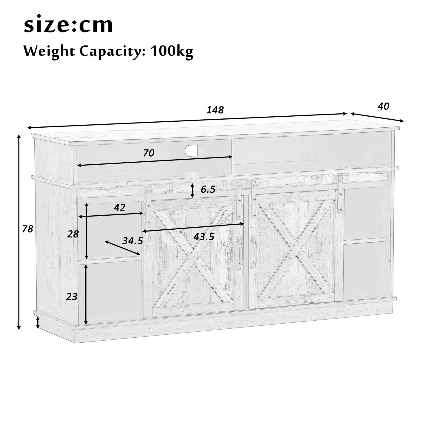 Large TV Cabinet With Particleboard Furniture
