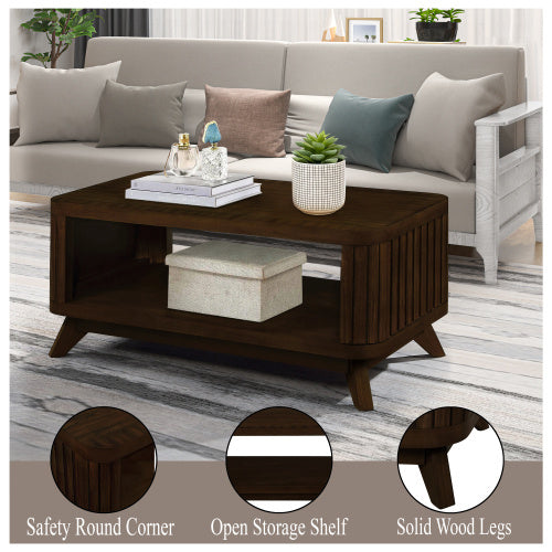 Table basse rectangulaire en bois