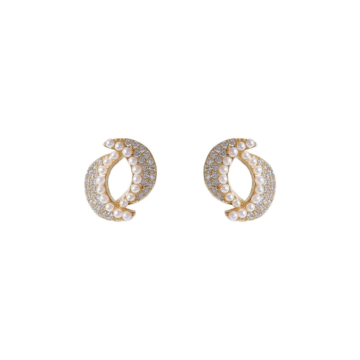 Light Luxury Exquisite Geometric Pearl Ear Studs Jewelry/Accessories