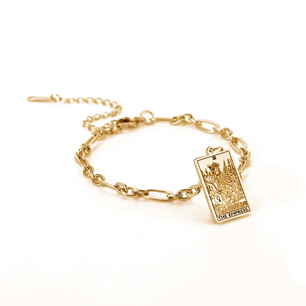 12 Tarot Card Series Fashion Trend Long Oval Link Chain Bracelet Jewelry & Accessories