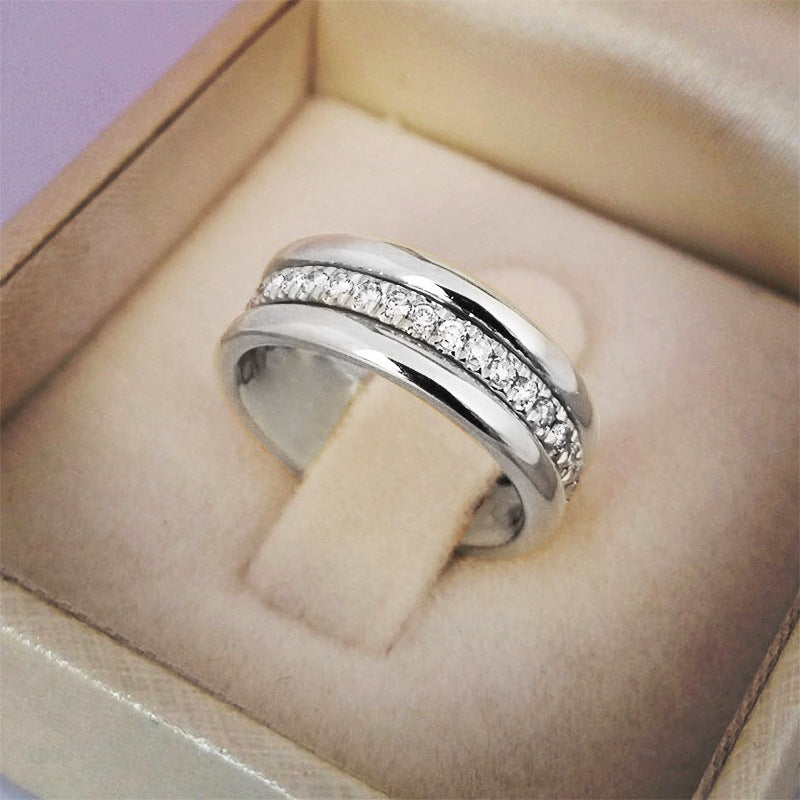 Simple Golden Sliver Rhinestones Ring Copper Plated Exquisite RIngs Fashion Jewellery & Accessories