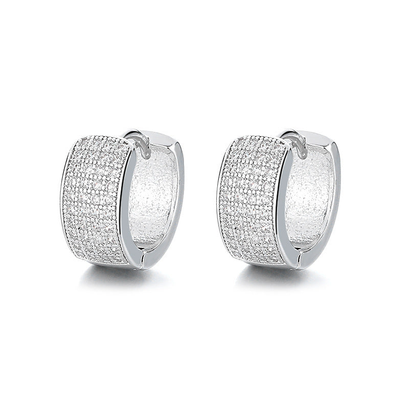 Full Diamond Unique Earrings Wide Brim Fashion Ear Ring Jewelry/Accessories