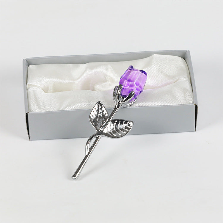 Metal Crystal Rose Decorations – Perfect Gift for Any Occasion: Valentine's Day, Anniversary, Birthday, Wedding & More Home Ornaments
