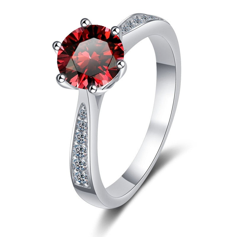 Moissanite Ring Classic Six-claw Crown S925 Sterling Silver Jewelry & Accessories