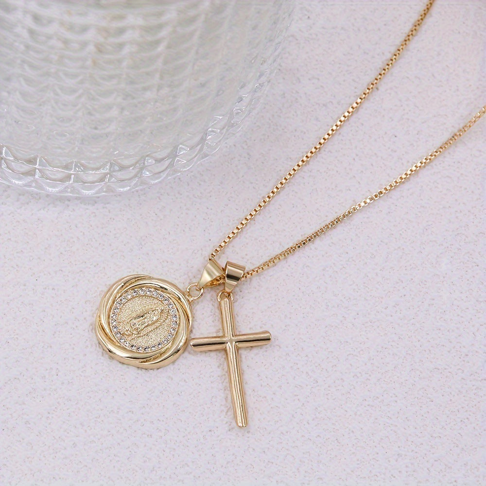 Inlaid Zircon Women's Simple Stylish Pendant Necklace Jewelry & Accessories