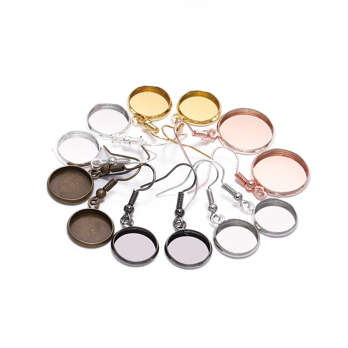 DIY Jewelry Accessories Ear Hook Round Empty Holder Jewelry/Accessories