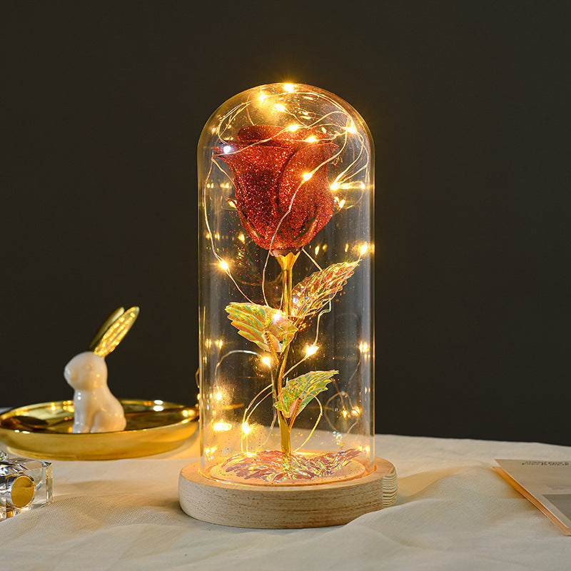Eternal Rose Flowers with LED Light in Glass Cover – Perfect Gift for Any Occasion: Wedding, Birthday, Mother’s Day, Anniversary & More