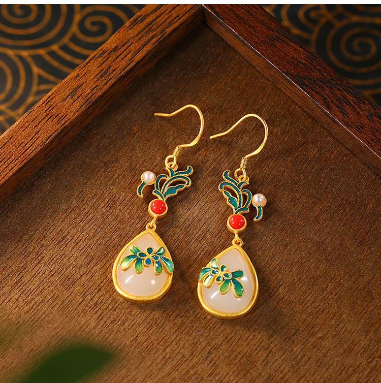 925 Silver Needle Mori Style Japanese-style Retro Thin Earrings Jewelry/Accessories