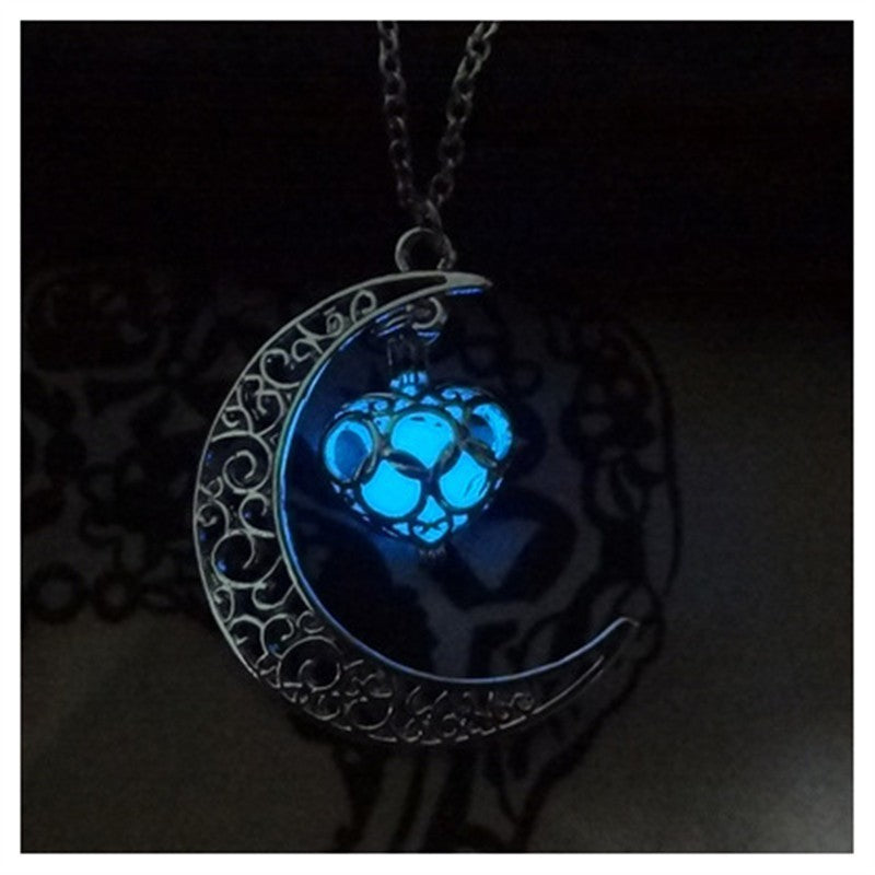 Glowing Pendant Necklaces Silver Plated Chain Necklaces Jewelry & Accessories