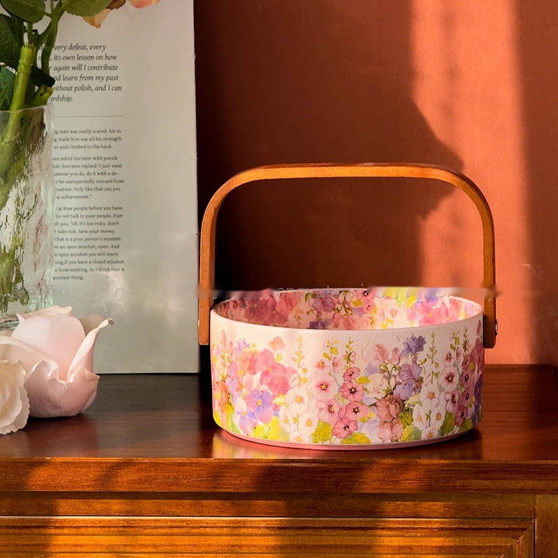 Portable Fruit Basket Ceramic Fruit Plate Tea Table Snacks Pastry Home Ornaments