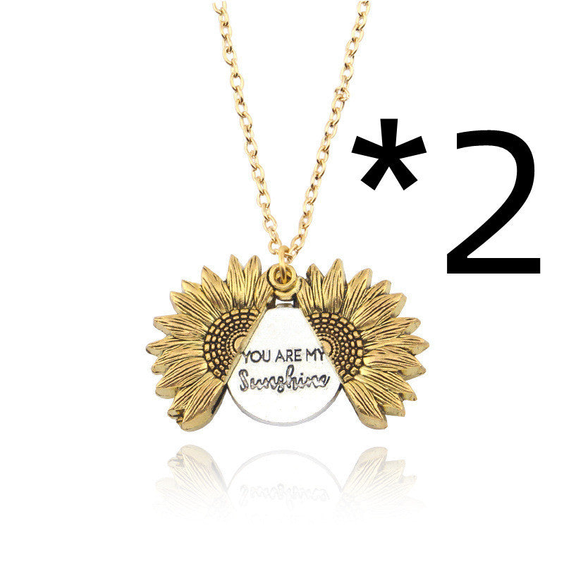 You Are My Sunshine Sunflower Necklace Women Men Jewelry/Accessories