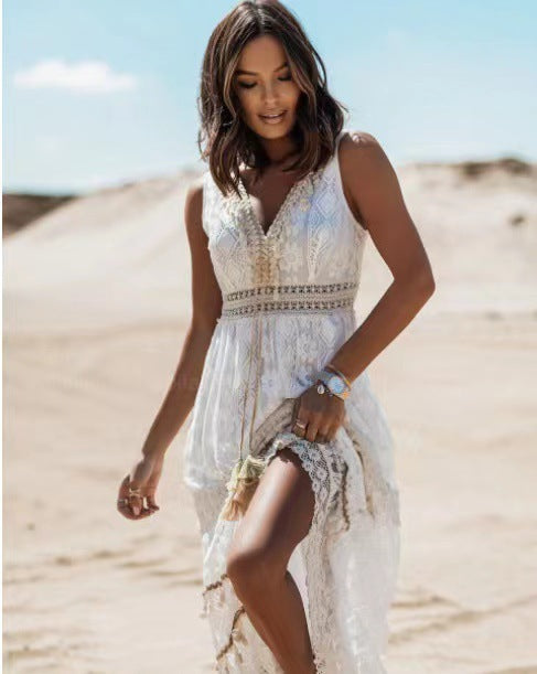 Lace Panel Waist Cut Out Dress Women's Garments Apparel / Clothing