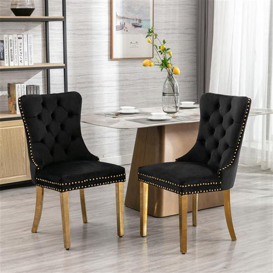 Furniture Collection-Modern, High-end, Tufted Solid Wood, Contemporary Velvet Upholstered Dining Chairs-Set Of 2 Pieces Furniture
