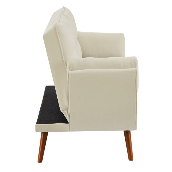 Newly Designed Linen Sofa Furniture With Adjustable Backrest And Easy Assembly Lounge Chair - Beige Color Furniture