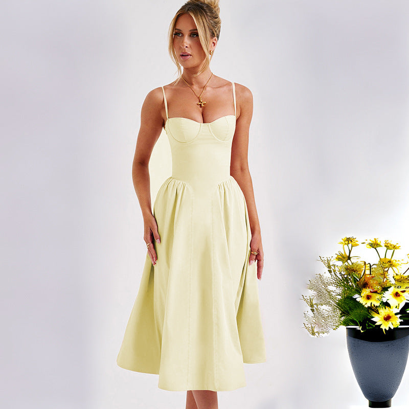 Sexy Fashion Sling Waist-tight Slim Backless Dress Women's Garments Apparel / Clothing