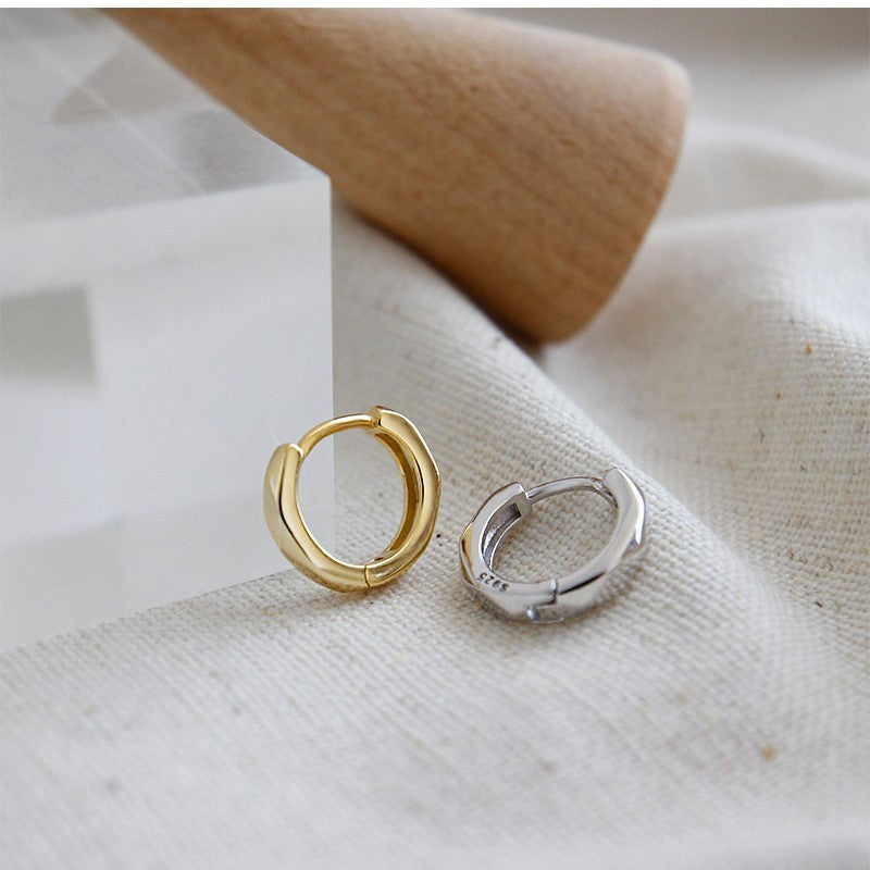 Female INS Style Simple Mini Sterling Silver Earrings Buckle Jewelry/Accessories
