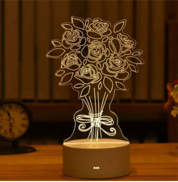 3D Lamp Acrylic USB LED Night Lights Neon Sign Lamp Xmas Home Decorations For Room Decor Valentines Day Gifts Home Ornaments