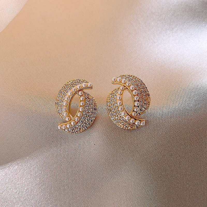 Full-jeweled Stud Earrings Women Jewelry/Accessories