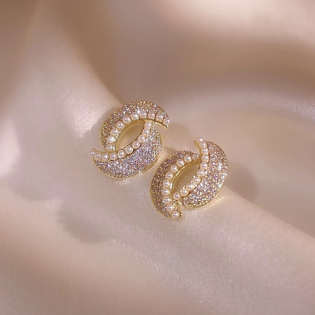 Full-jeweled Stud Earrings Women Jewelry/Accessories