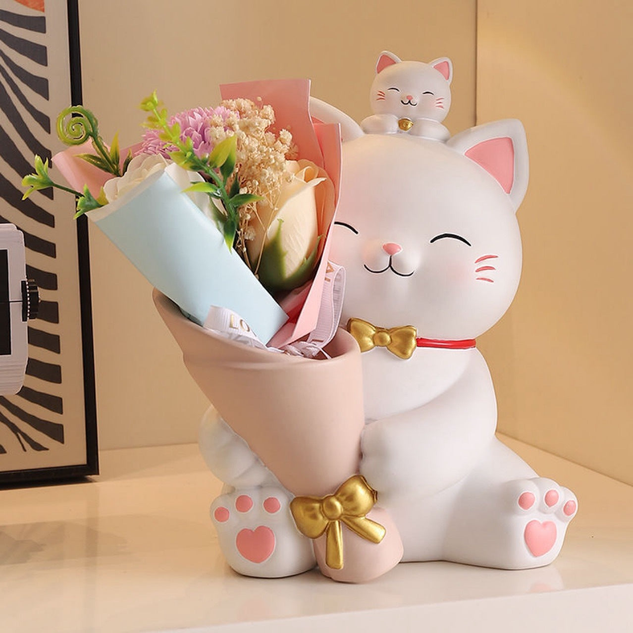 Bouquet Lucky Cat Living Room Hallway Ornaments Home Decorations