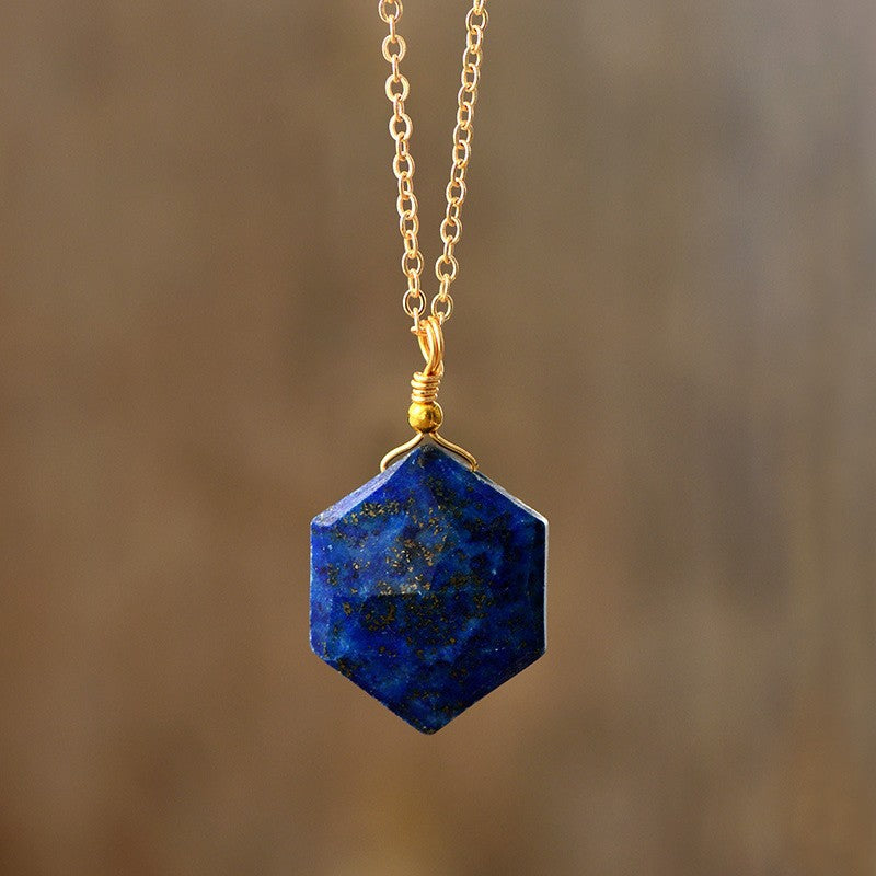 Natural Stone Hexagonal Crystal Simplicity Fashion Necklace Jewelry/Accessories