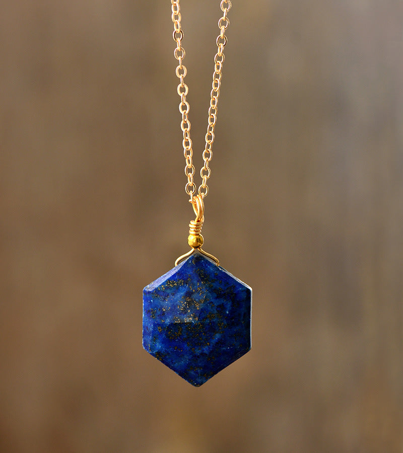 Natural Stone Hexagonal Crystal Simplicity Fashion Necklace Jewelry/Accessories