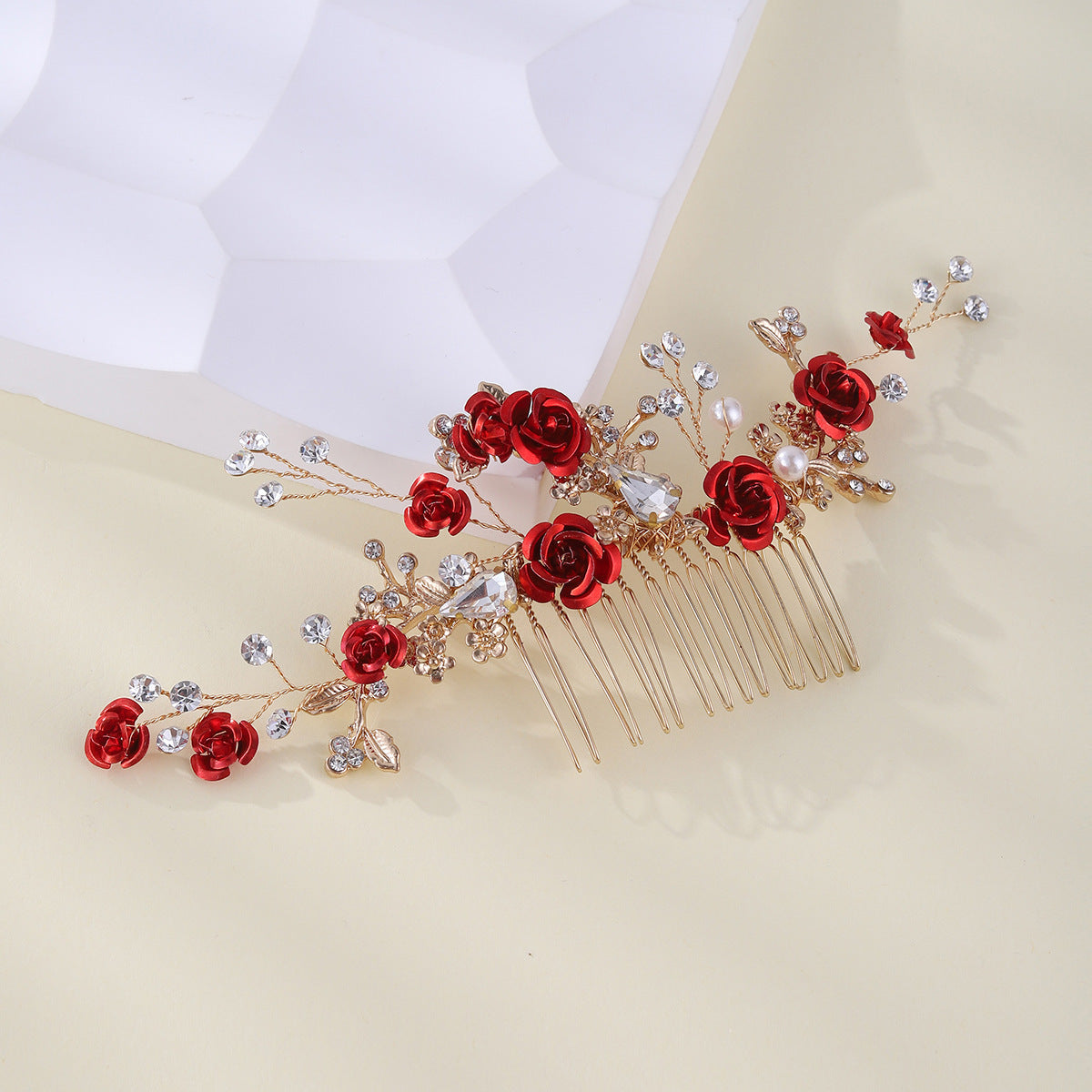 Bridal Red Flower Hair Comb Wedding Jewelry/Accessories