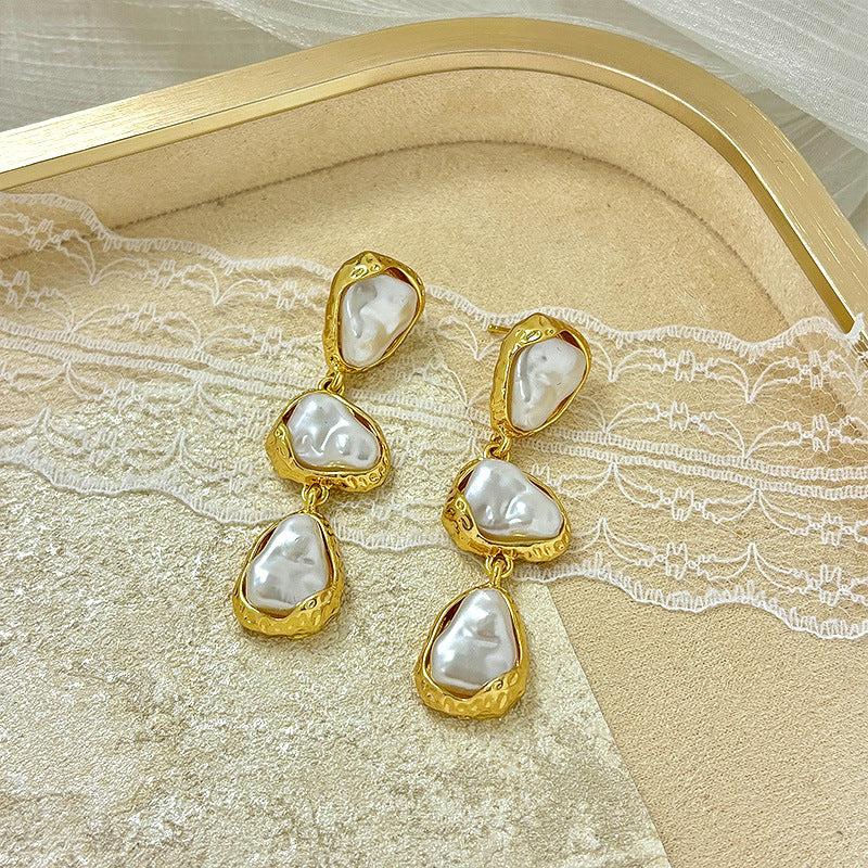 European And American Long Pearl Earrings Women's Niche Normcore Bag Jewelry/Accessories