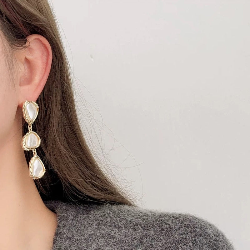 European And American Long Pearl Earrings Women's Niche Normcore Bag Jewelry/Accessories